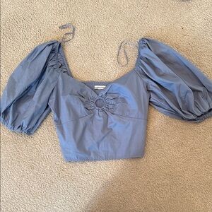 NWT Abercrombie & Fitch Blue Puff Sleeve Blouse